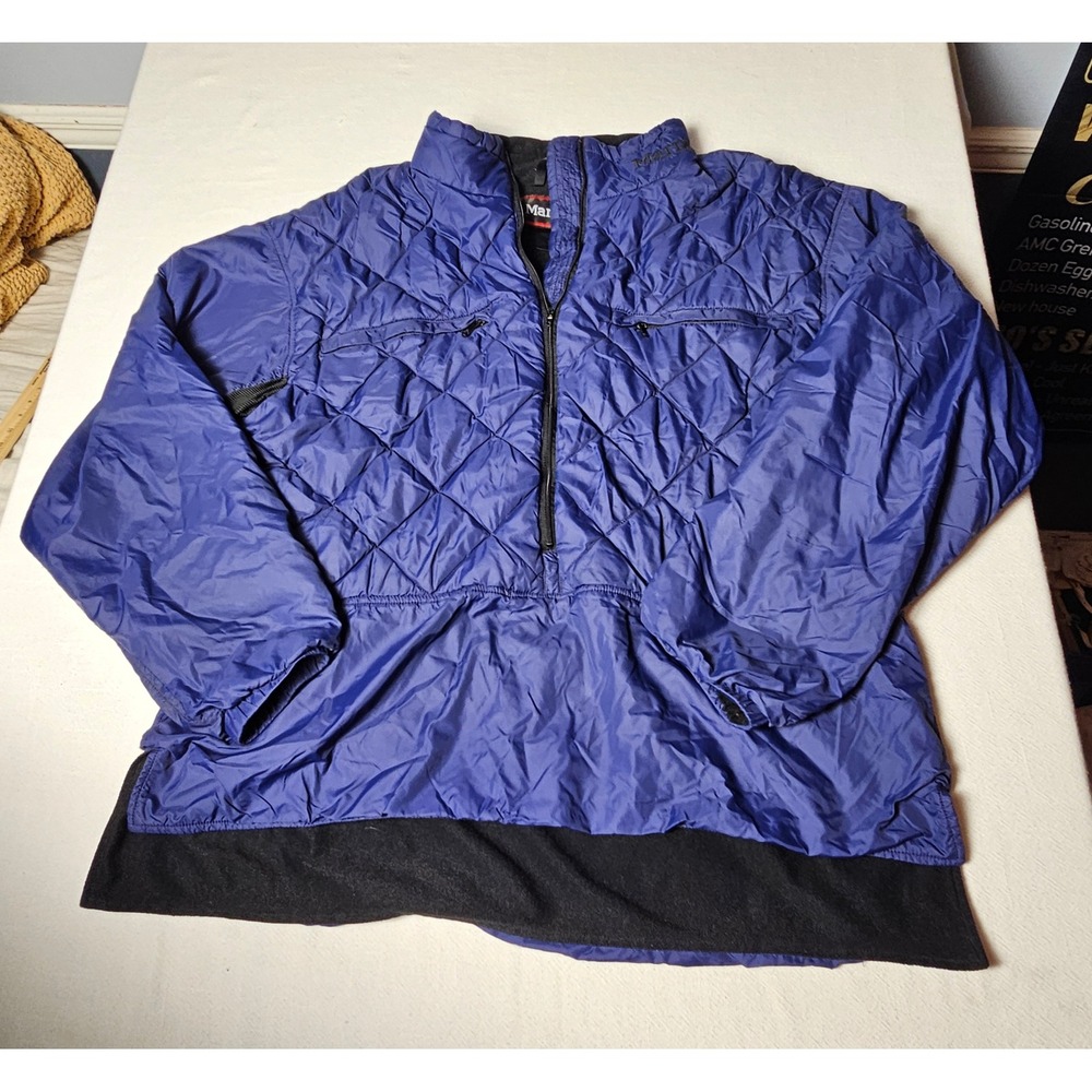 Marmot Blue Polarguard 3D Quilted Half Zip Pullover Jacket Womens XL
